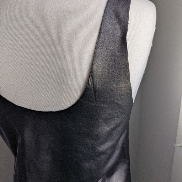 White Suede - Genuine Black Leather Top - Picture 4 of 9